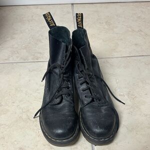 Dr. Martens Black Leather Combat Boots